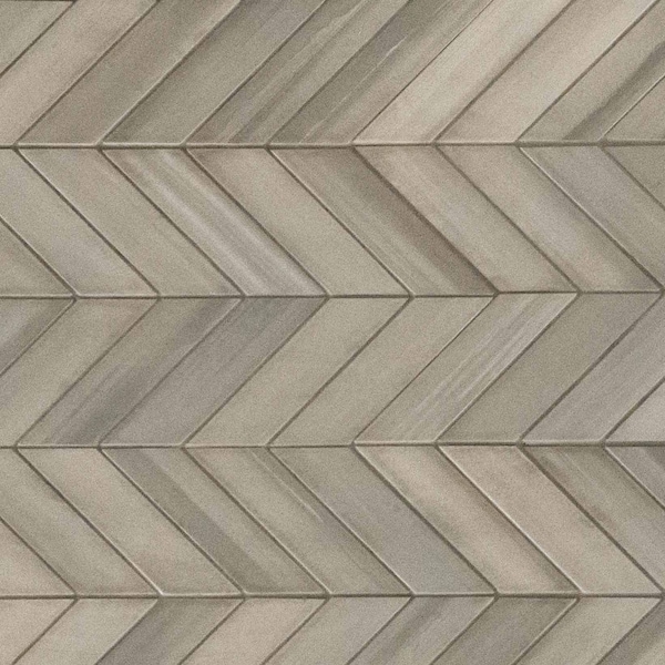 Water Color Grigio 12 In. X 15 In. Glazed Porcelain Mesh-Mounted Mosaic Tile, 4PK